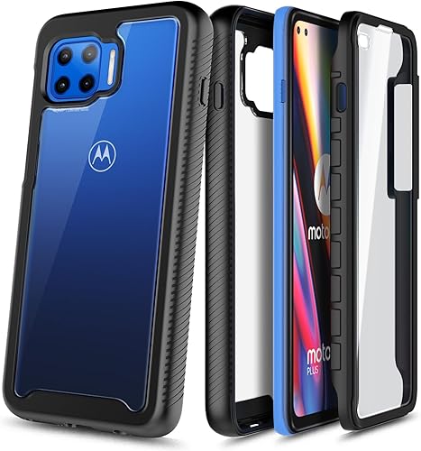 Miniatura 7 de NZND Funda para Motorola One 5G, 5G UWG 5G Plus con protector de pantalla incorporado, prueba de caídas de grado militar de 16 pies protección de