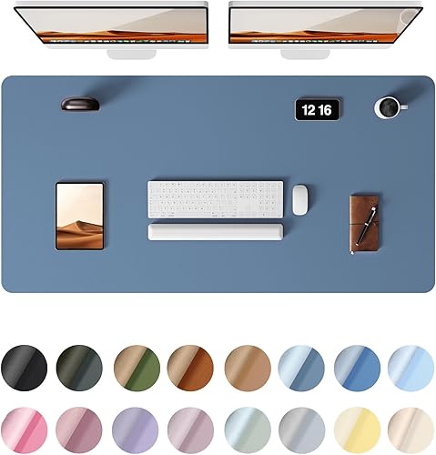 Miniatura 396 de YSAGi Protector de escritorio de cuero, tapete de oficina, alfombrilla grande para mouse, antideslizante, de piel sintética, almohadilla