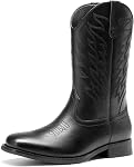 Bruno Marc Men's Cowboy Boots Embroidered Western Boots Square Toe Boots