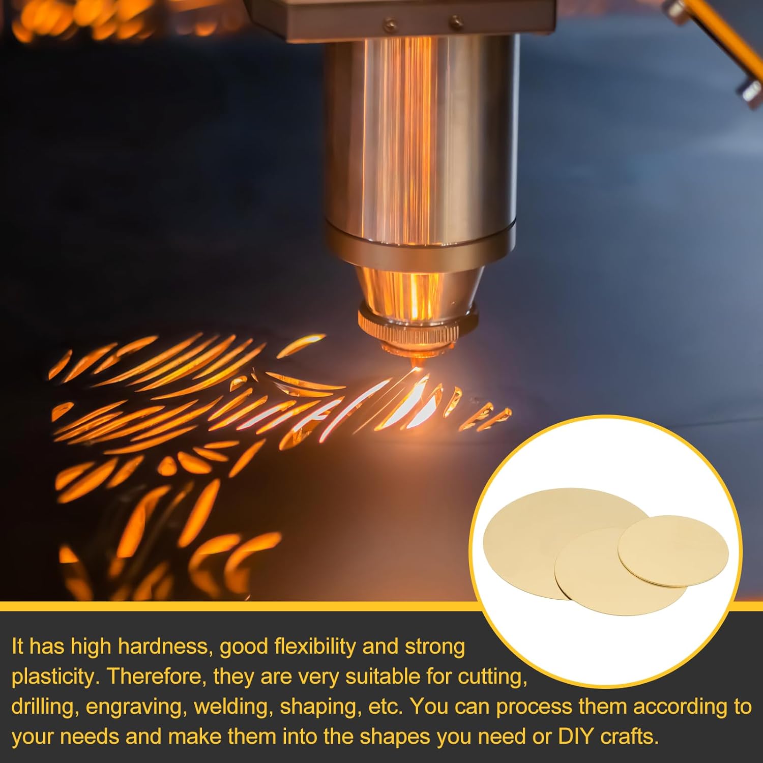 5 Pieces Round Brass Plate, Thickness 0.2 "(5 mm) Diameter 1.2 Inches (30 mm) Hollow Brass Disc H62 Round Metal Sheet Metal Round Copper Disc for DIY Metal Printing