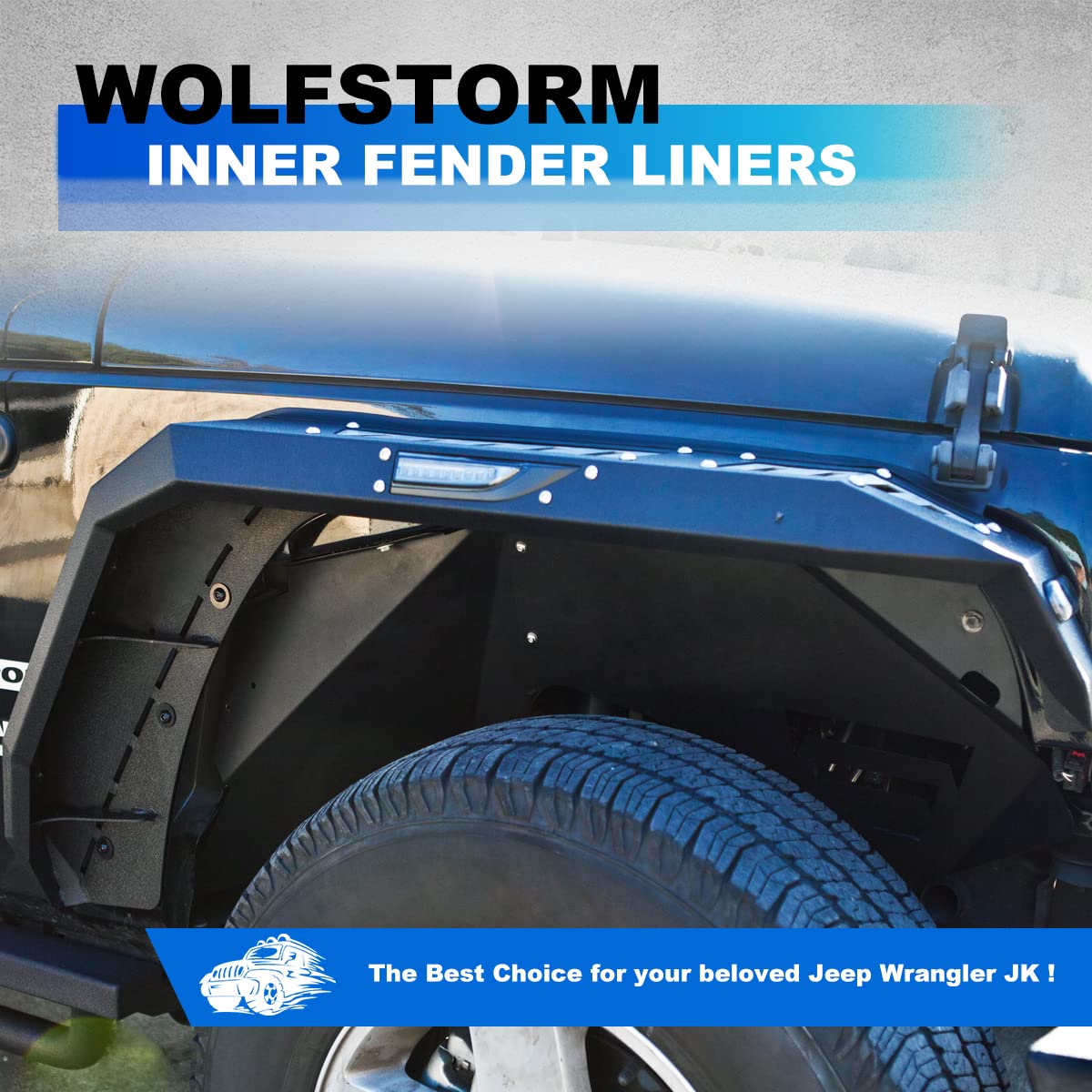 WOLFSTORM JT Front & Rear Inner Fender Liners For Jeep Gladiator JT 2 Doors 4 Doors 4 Pcs Front Rear 0 2