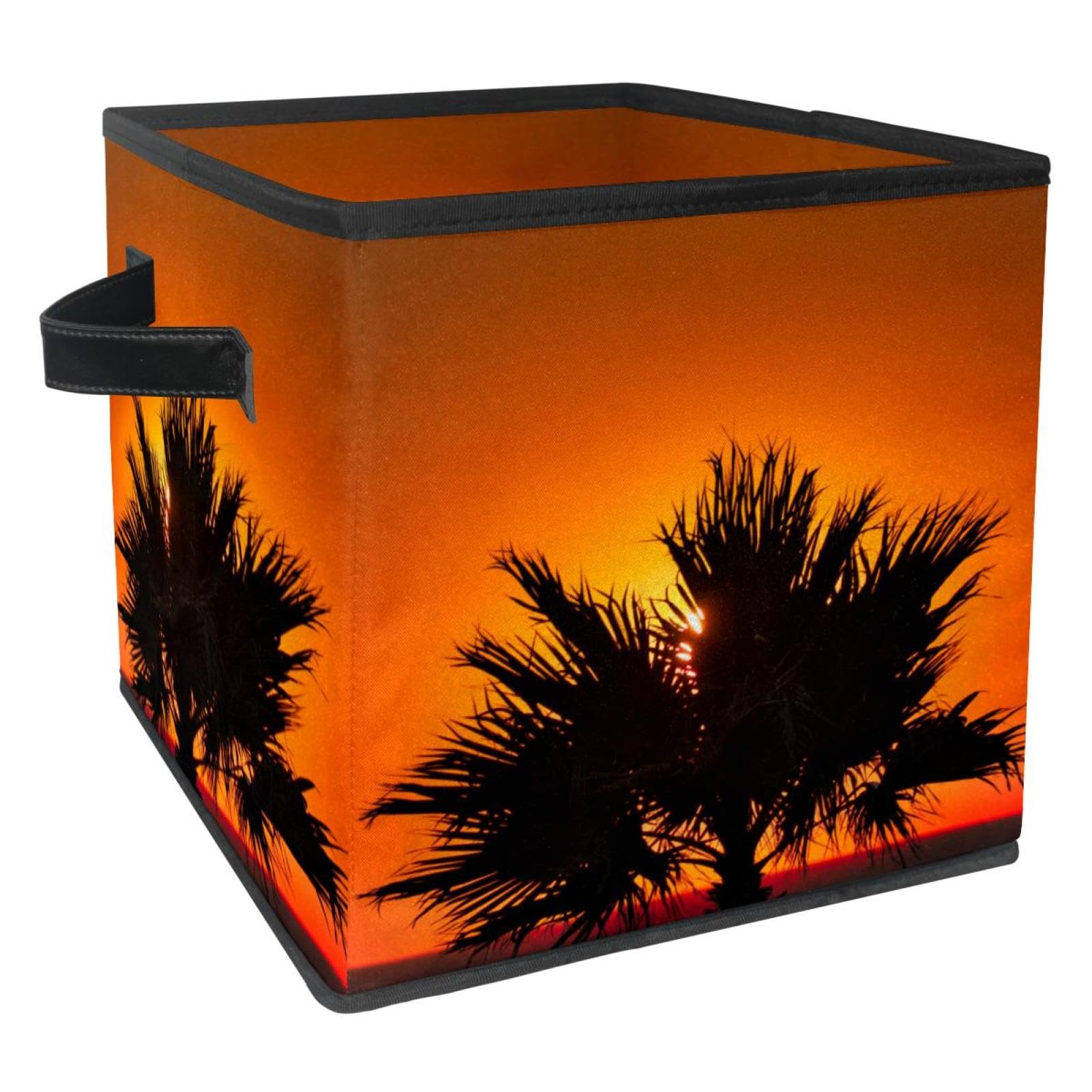 Cube de rangement en tissu pour chambre à coucher au style palmiers
