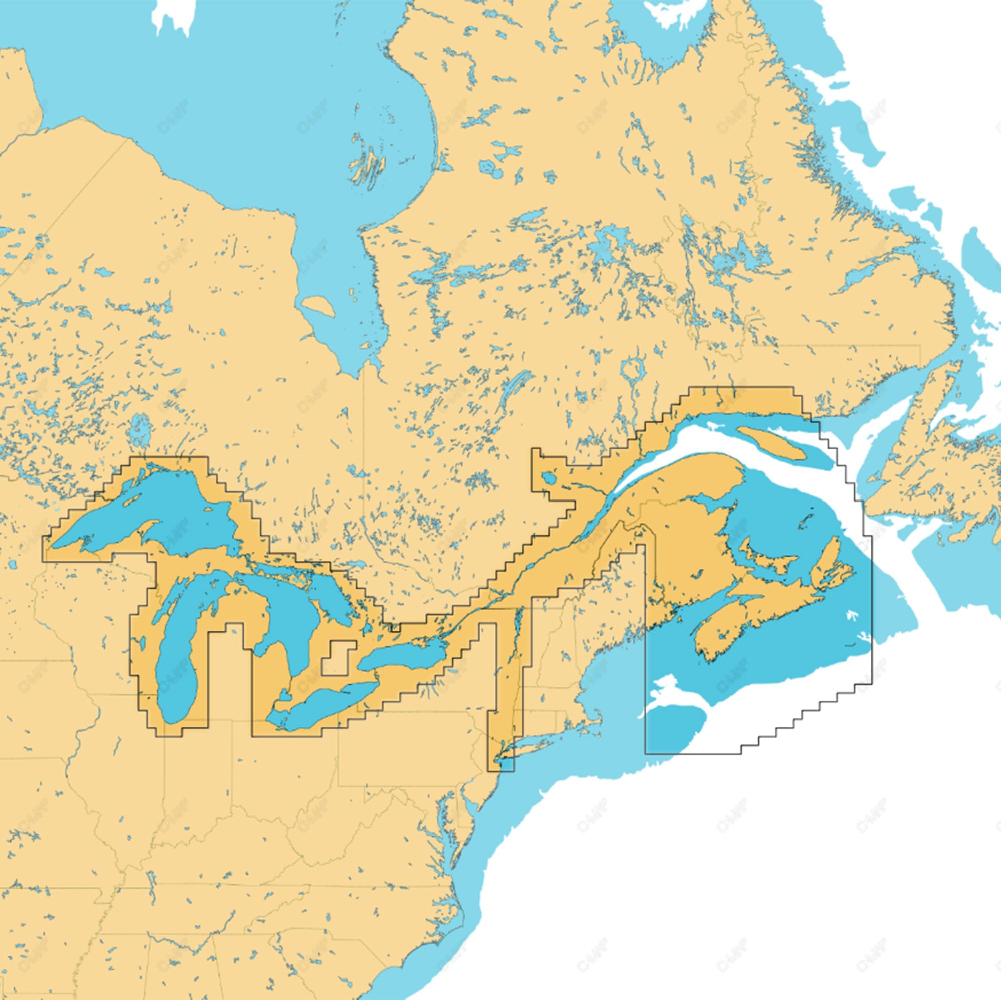 C-MAP Reveal X - Great Lakes to Nova Scotia, Map Card for Marine GPS chartplotters