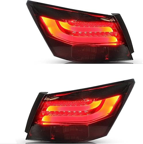 Miniatura 1 de NEEVEEY Par de luces traseras LED ahumadas para H-o#n-d#a Accord 2008-2013 8 generación Sedan 4 puertas traseras con señales de giro secuenciales