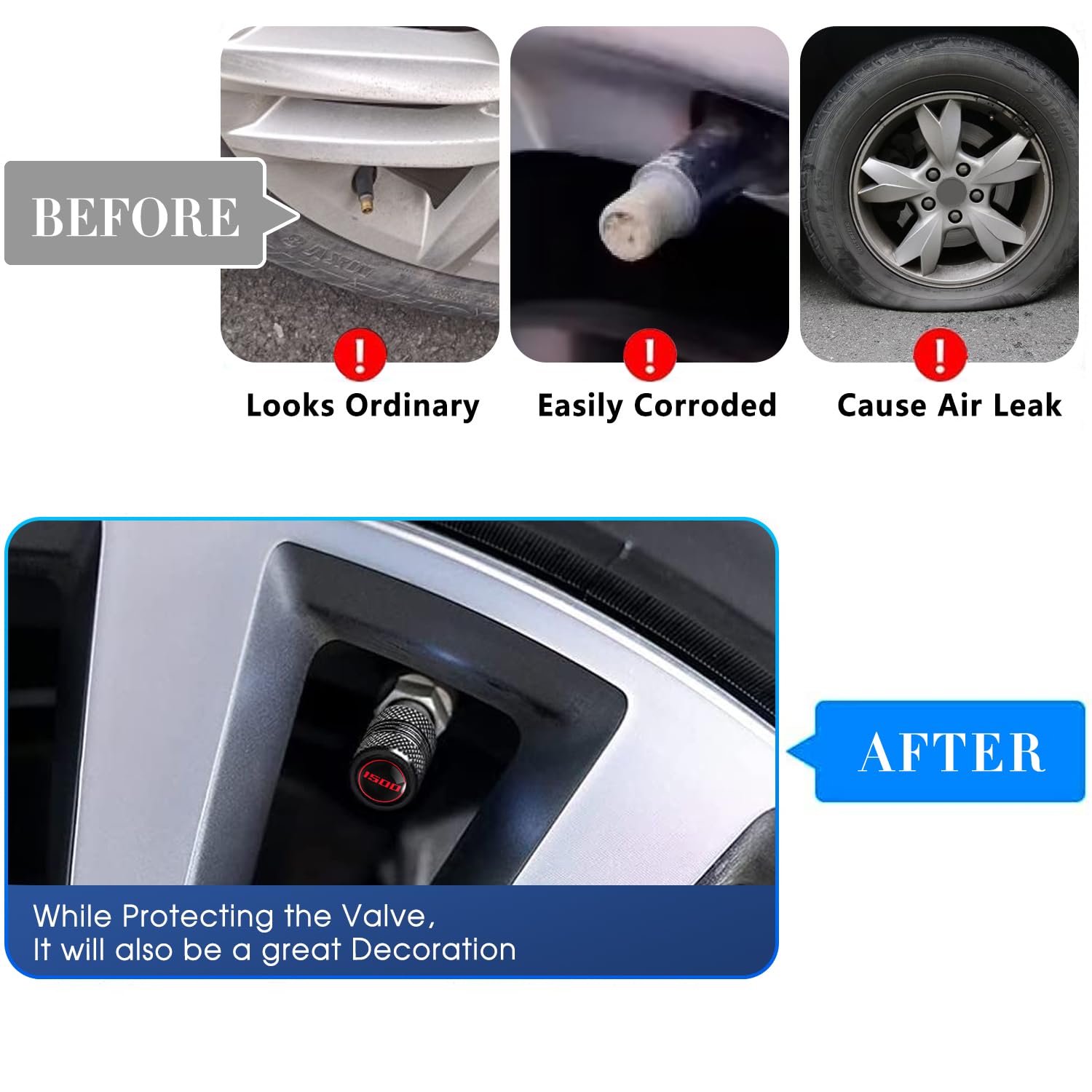 Amazon.com: 4PCS Tire Valve Stem Caps Compatible with Dodge