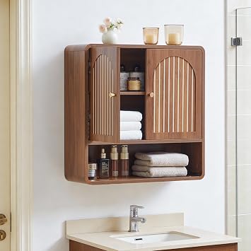 Wall Mounted Storage Cabinet Wood Medicine Cabinet, Over Toilet Organizers