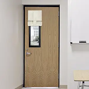 RYB HOME Classroom Door Window Cover, 100% Blackout Shades for Classroom Windows and Doors Cover Lockdown Shades Blocks Views, W 8 x L 36 inch, Ivory, 1 Panel