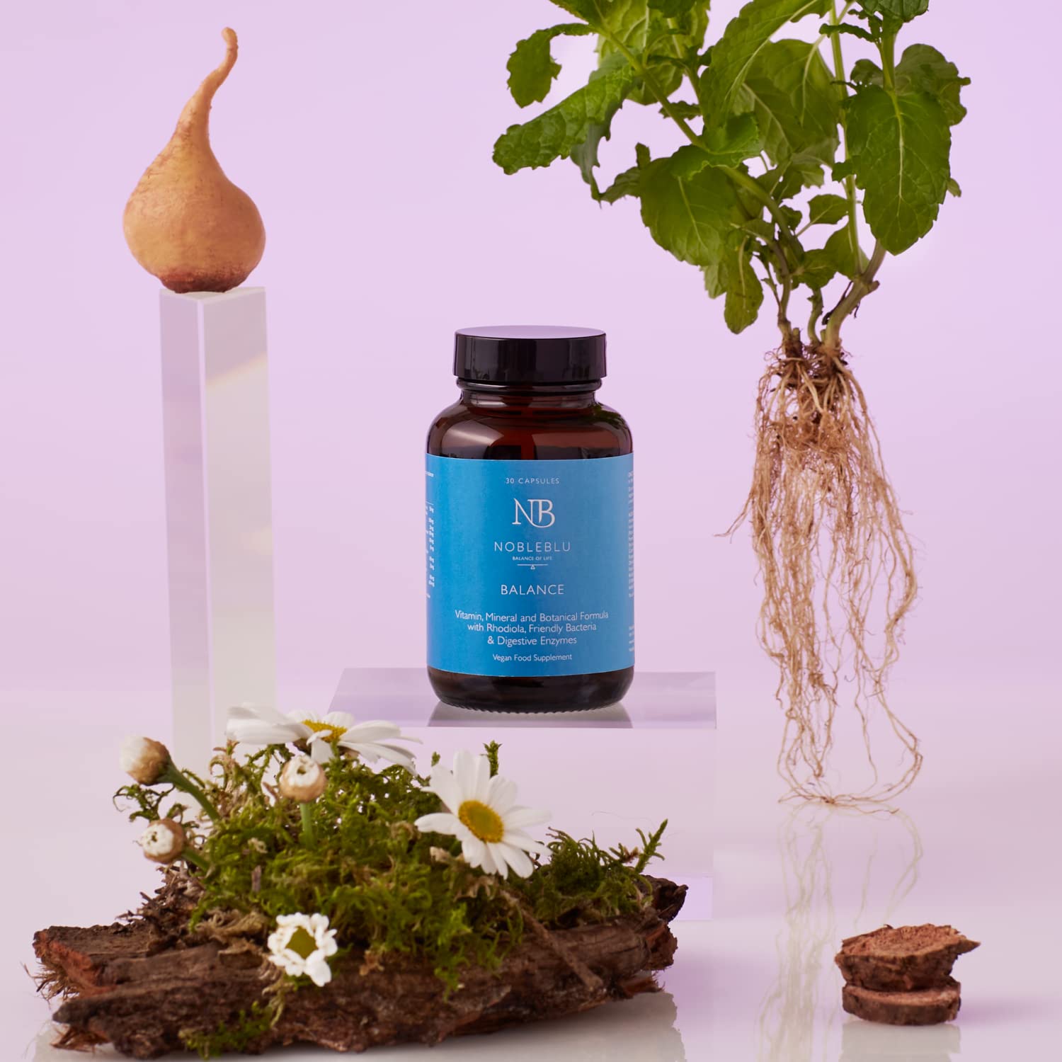 NobleBlu Balance Daily Multivitamin Tablets for Stress & System