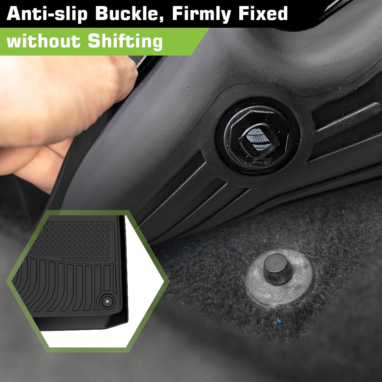 Floor Mats for Buick Enclave 2018-2024, Heavy Duty TPE Waterproof Non-Slip All Weather Protection Custom, Floor Mats & Cargo Liner