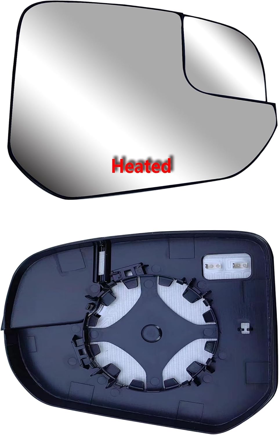 Replacement Driver Left Side Mirror Glass Heated with Blind Spot Glass and Back Plate for Ford Transit Connect from 2014 to 2023