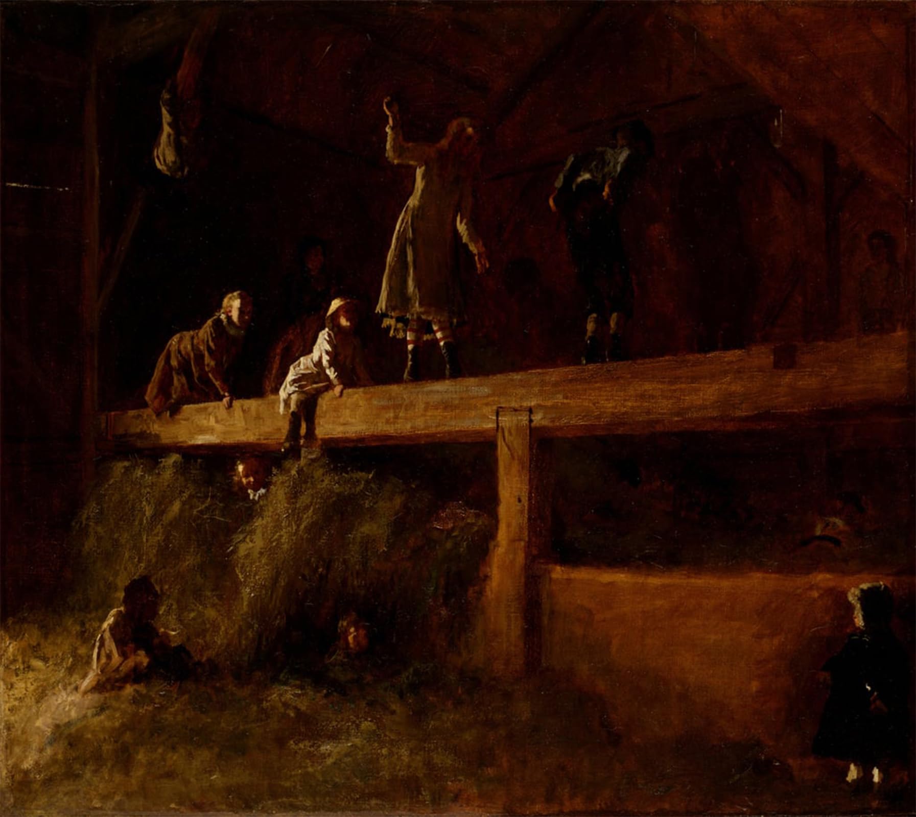 Tableau toile Eastman Johnson affiche d'art peinture décorative salon 60x90cm
