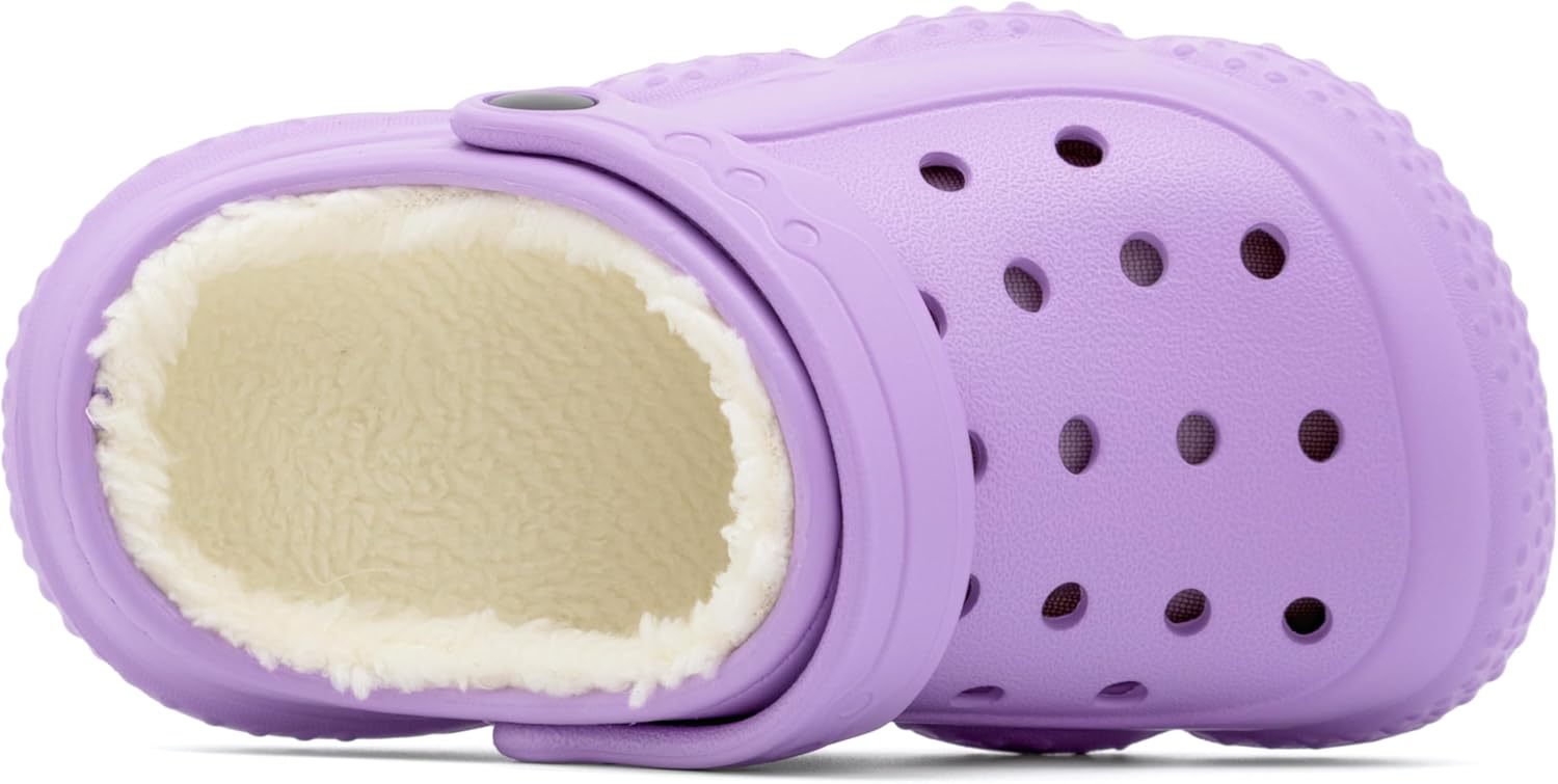 INMINPIN Kids Girls Boys Fur Lined Clogs Fuzzy Slippers Toddler Winter Warm Garden House Shoes Indoor Outdoor - Image 5