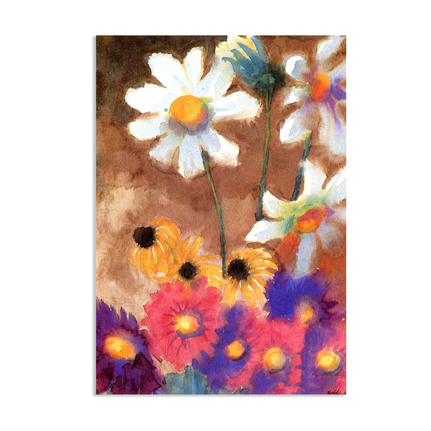 RXNHGJDS Emil Nolde Canvas Print Wall Art Famous Flowers Oil Paintings Reproduction Sunflowers Dahlias Emil Nolde Poster for Living Room Bedroom Home Decor 70x50cm(28x20in) poster