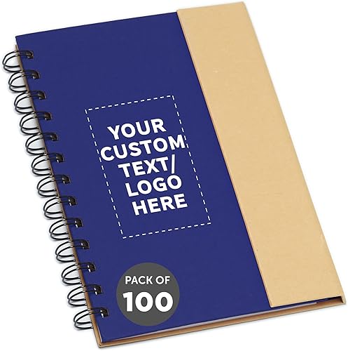 Miniatura 7 de DISCOUNT PROMOS Cuadernos de espiral ecológicos personalizados con bolígrafos, juego de 100, perfectos para regalo del día de la madre, paquete a