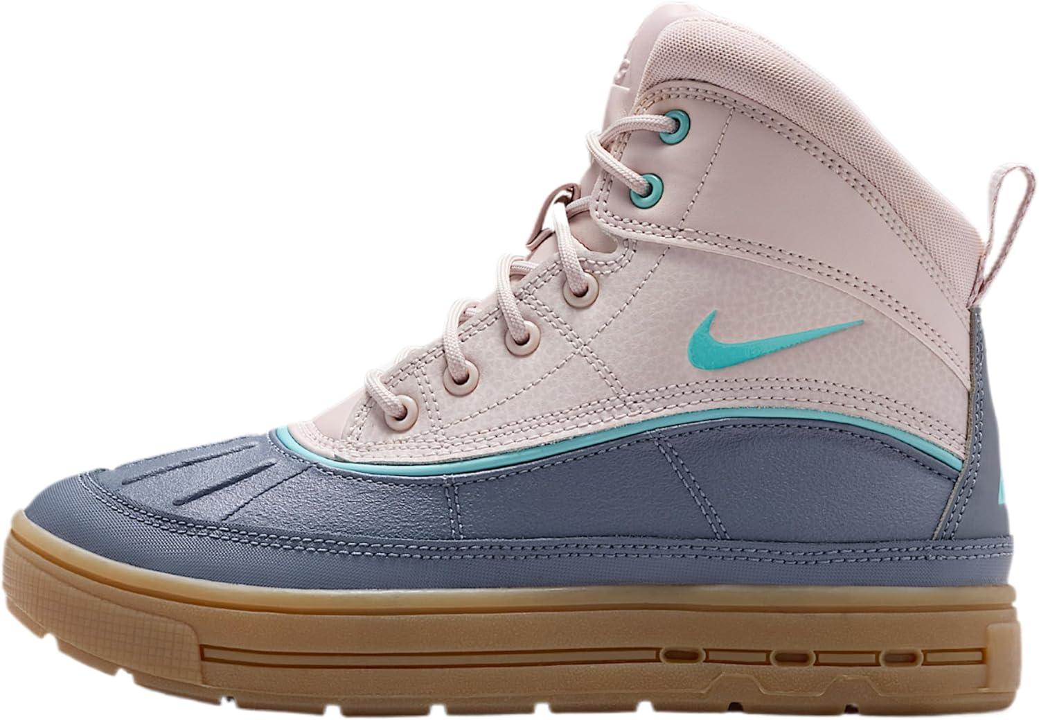 Nike Woodside 2 High Big Kids' Boots (Platinum Violet/Light Carbon/Gum Light Brown/Denim Turquoise)