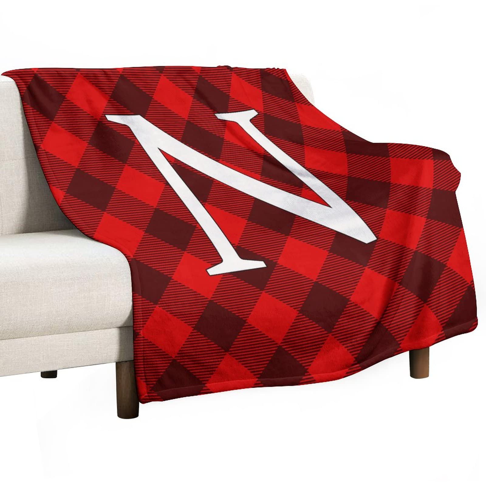 Plaid doux et chaud lettre N fini les frissons sur votre lit ou canapé