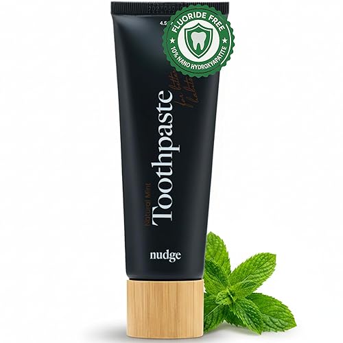 Miniatura 8 de Nudge Pasta de dientes hidroxiapatita para minimizar la irritación, remineralizar y blanquear. Natural, no quema, sin flúor, sin espuma, ideal para