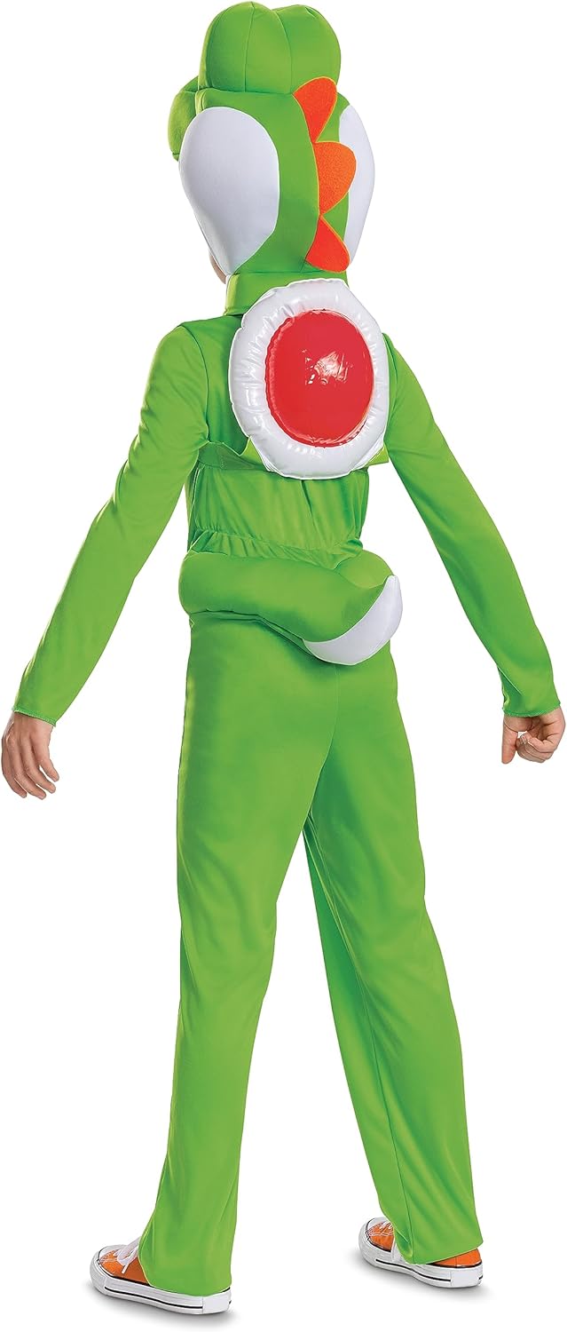 Disguise Boys Yoshi Costume, Official Super Mario Bros Deluxe Kids Costume With Headpiece - Image 2