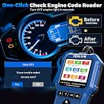 Motorcycle System Diagnostic Measurement Tool, Moto OBD2 Scanner with Voltage Test, Motorcycle Fault Code Reader with Quick Test Compatible for Yamaha, Honda, Kawasaki, Generation, KYMCO, SYM