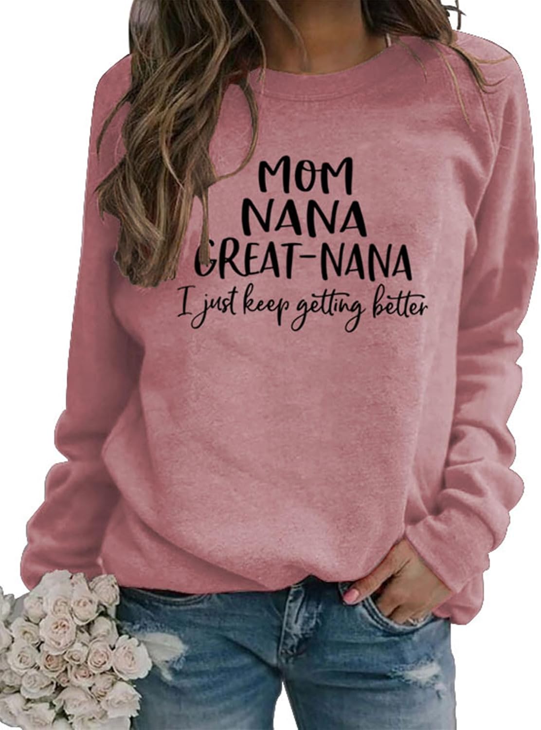 Womens Great Grandma Sweatshirt Crewneck Casual Pullover Loose Comfy Grandma Gifts Shirts Top