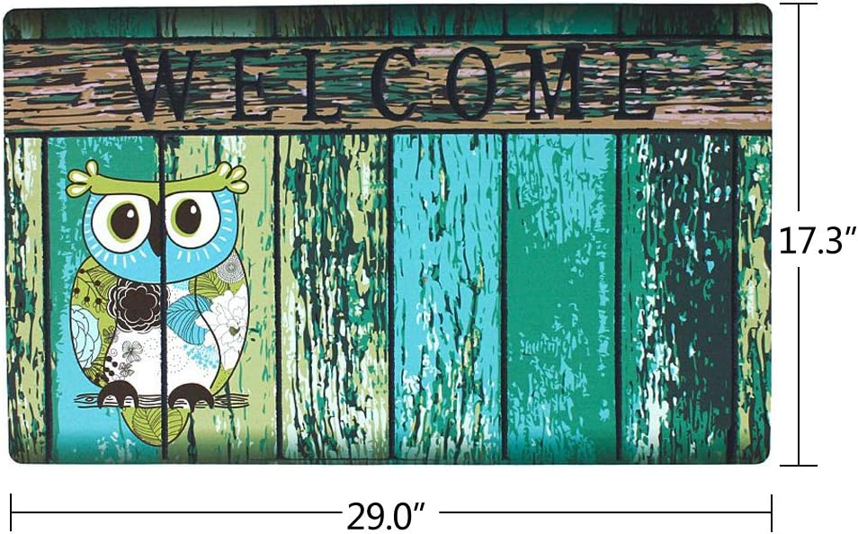 Welcome Doormat Front Door Mat, Rubber Back Non Slip Door Mat Entrance Rug Shoe Scraper 17" x 29", Low-Profile Printing Mats for Entry, Garage, Patio, High Traffic Areas
