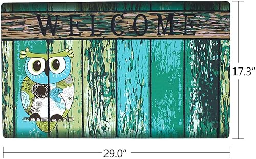 Miniatura 3 de Felpudo de bienvenida para puerta delantera, parte trasera de goma, antideslizante, tapete de entrada, rascador de zapatos, 17 x 29 pulgadas,
