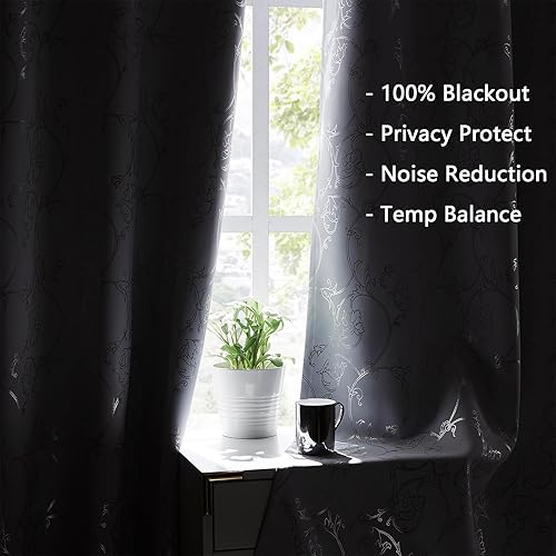 Miniatura 4 de Enactex Cortinas opacas completas de 63 pulgadas de largo para dormitorio, aislamiento térmico, reducción de ruido, ojales, tratamiento de ventana