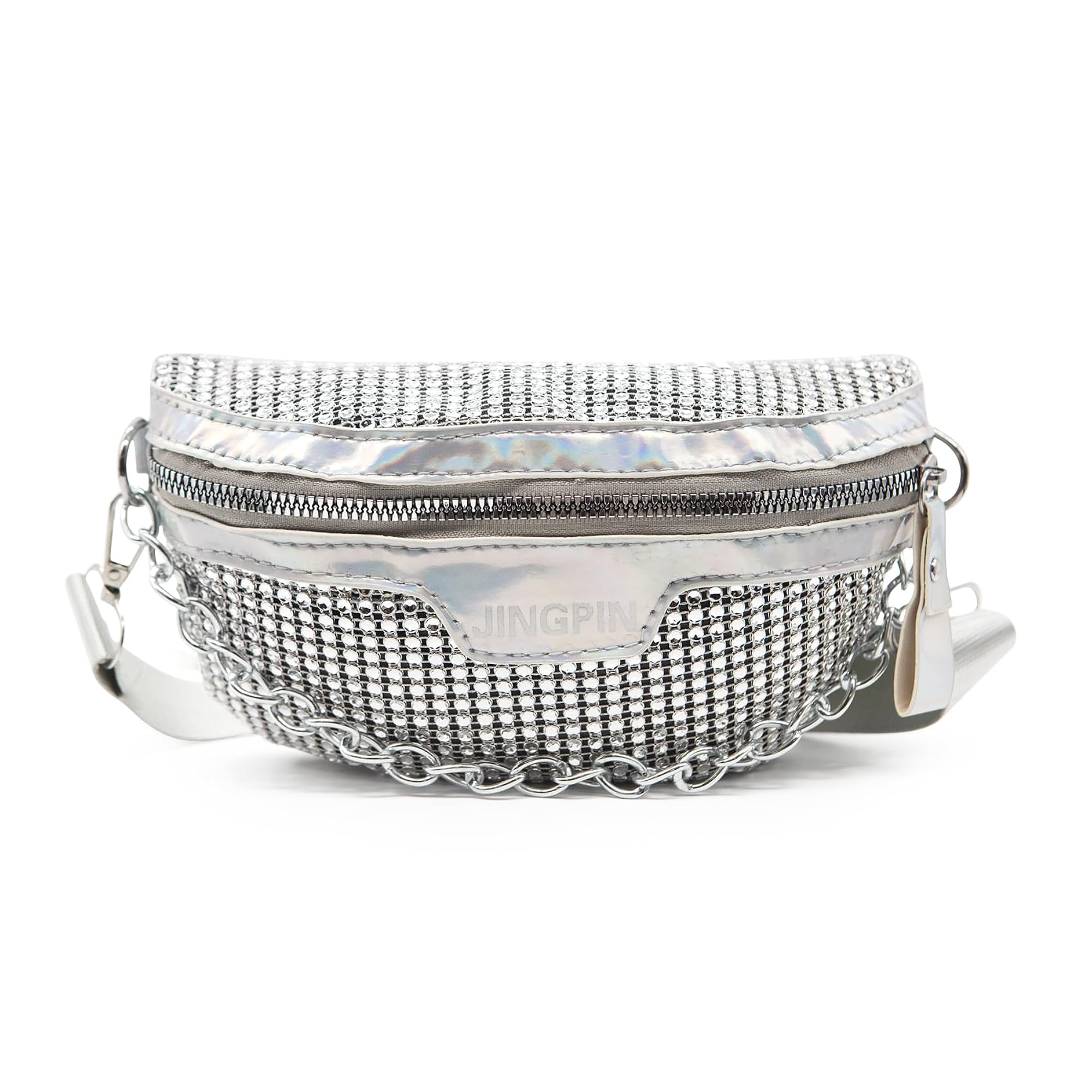 Women's Sparkly Holographic Rhinestone Fanny Pack for Parties