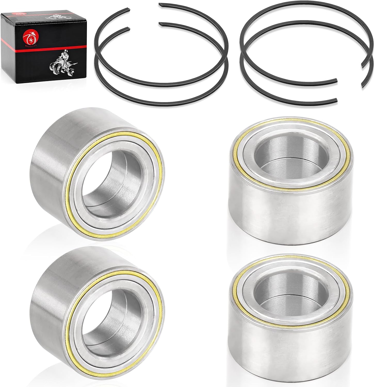 4pcs Front Rear Wheel Bearing & Circlip for Can-Am Maverick X3 MAX Turbo R RR 2017-2023 293350109 293350129 293350151 293370102