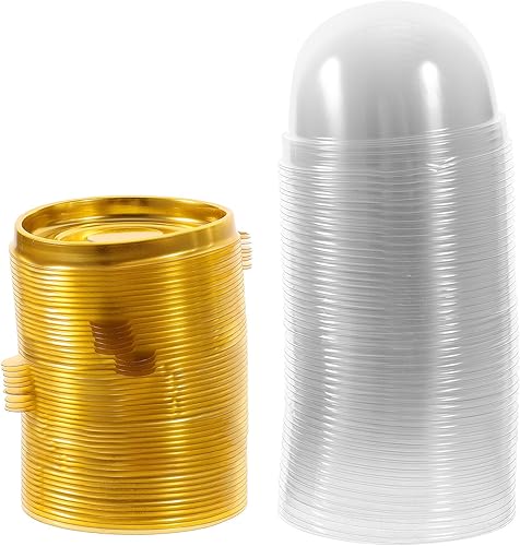 Miniatura 3 de NUOBESTY Caja de cúpula transparente, 50 unidades, soportes redondos de plástico para cupcakes, yema de huevo, hojaldre de luna, caja de embalaje