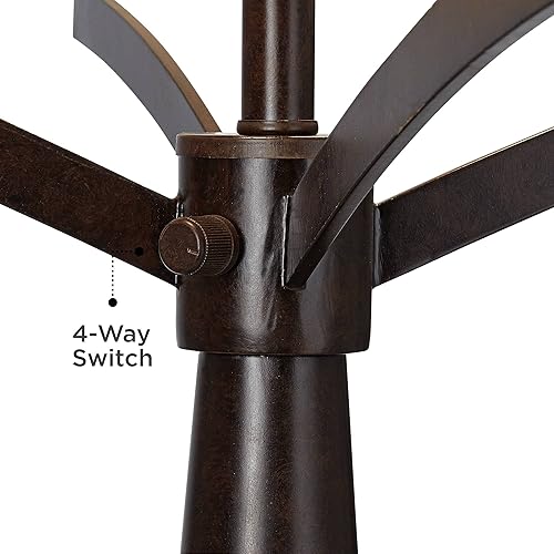 Miniatura 5 de Franklin Iron Works Tremont - Lámpara de mesa rústica de granja con puerto de carga USB de 31.5 pulgadas de alto, metal de bronce, pantalla de