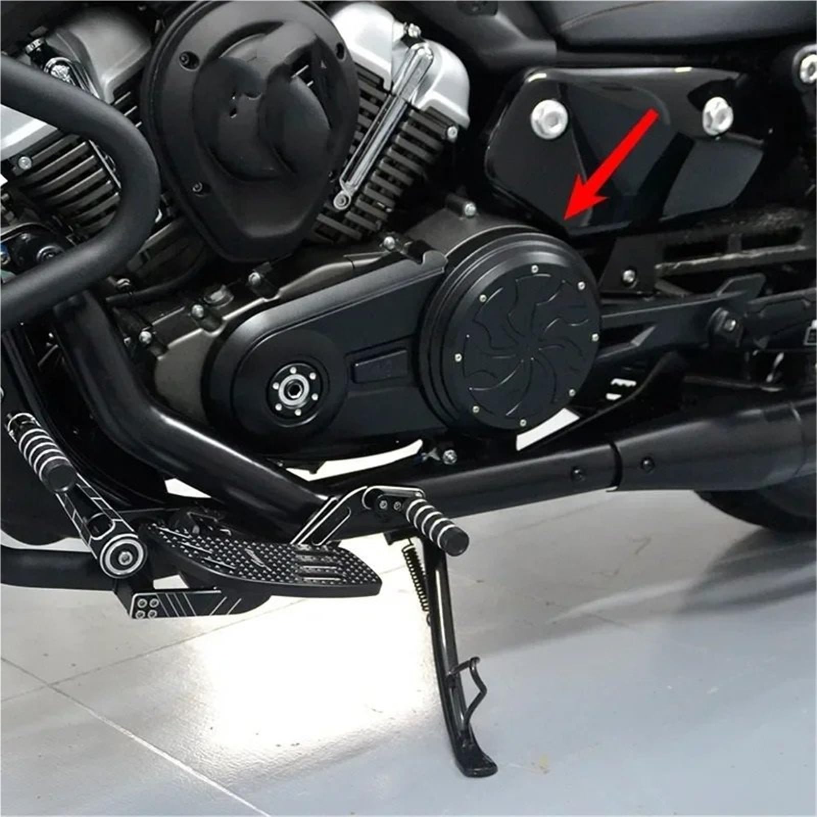 skrzyni korbowej Korbowa Zestawy Uszczelek Pasuje do Greystone 250/300 Kingilla 300 Silnik motocyklowy Koło zamachowe Odporny PC Pasek Ozdobny Boczna Nakładka(Black)