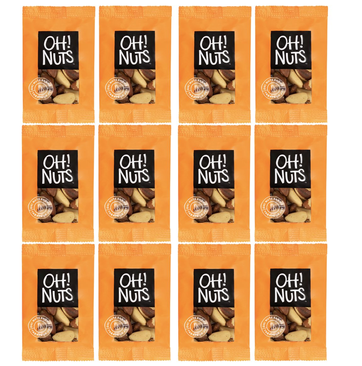Oh! Nuts Brazil Nuts Raw Individual Nut Snacks for On-the-Go - 12 Convenient Nut Snacks for School - Bulk Nuts Variety - Individual Packs (1.5 oz Each)