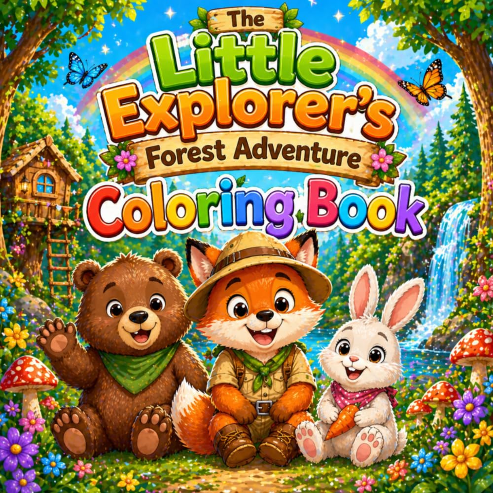 The Little Explorer’s Forest Adventure: 30 Cute & Magical Coloring Pages for Kids
