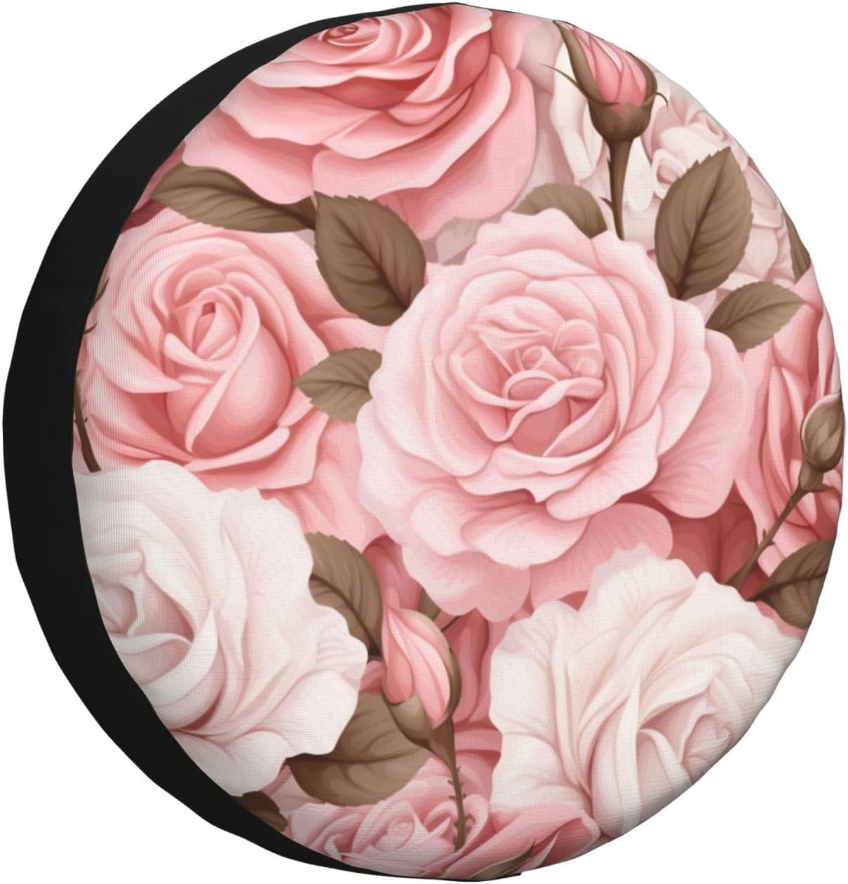 Spare Tire Cover Vintage Pink Rose Flower Floral Tire Cover 17 Inch Wheel Covers for Rv Trailer Jeep SUV Truck Camper Vehicles Dust-Proof Waterproof Tire Protectors