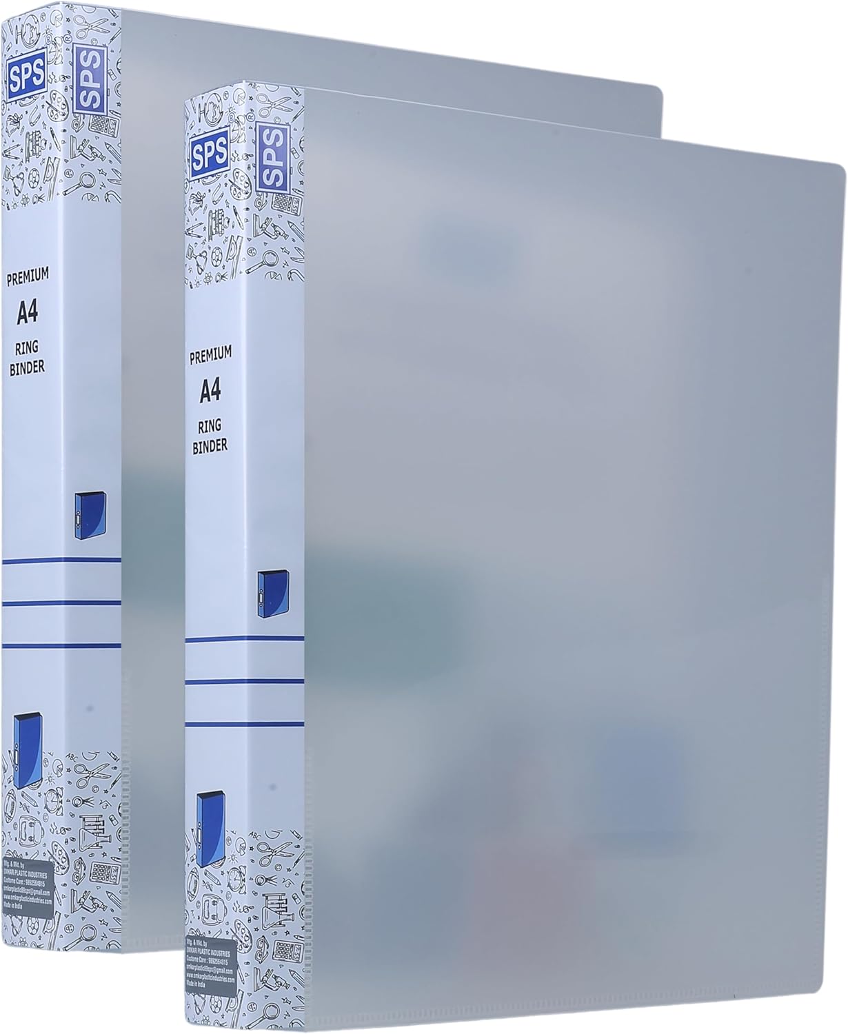 SPS A4 Size 2D Ring Binder File, Office File for Certificates and Documents, Matte - Pack of 2