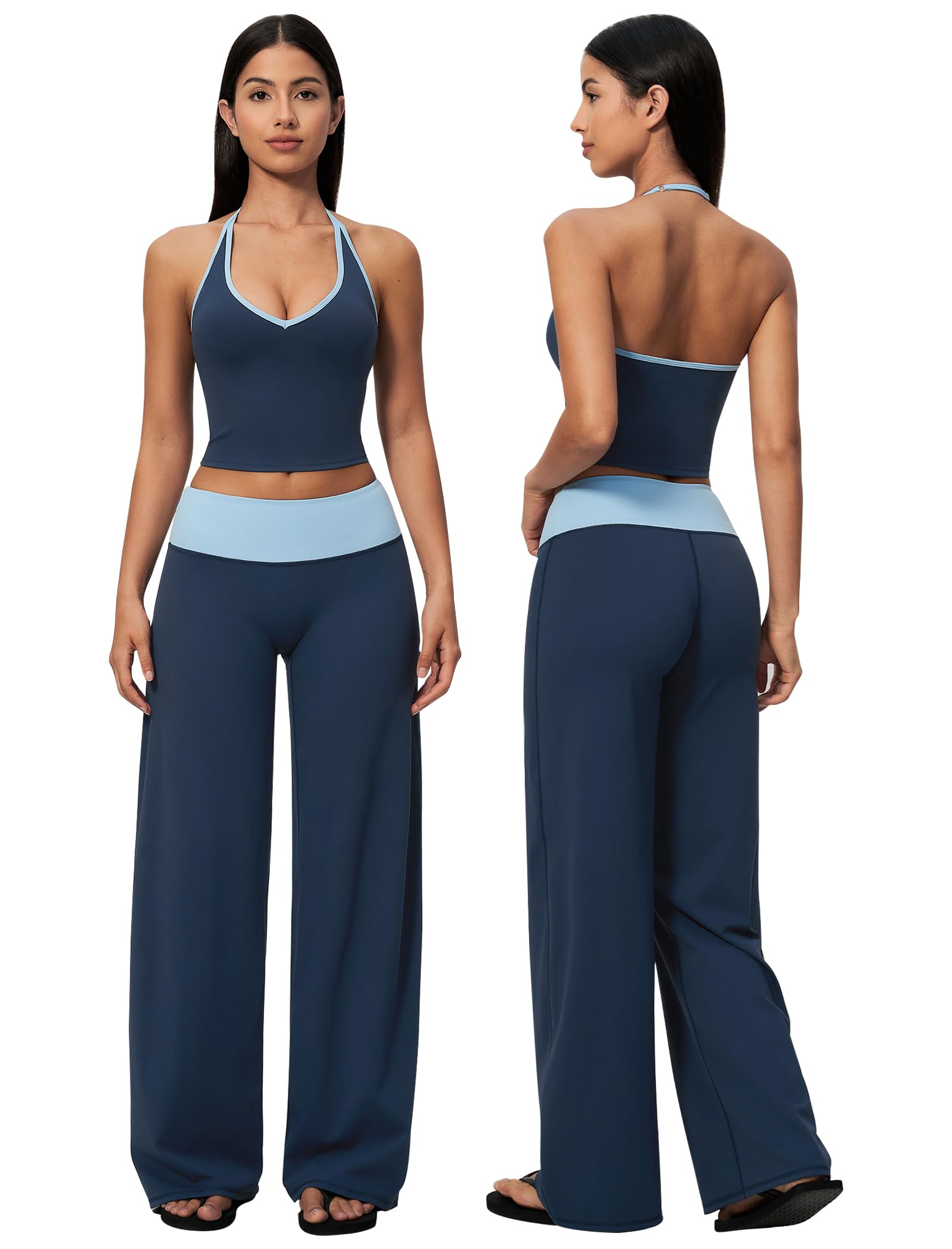 Workout Sets for Women Color Block Athletic Work Out Set