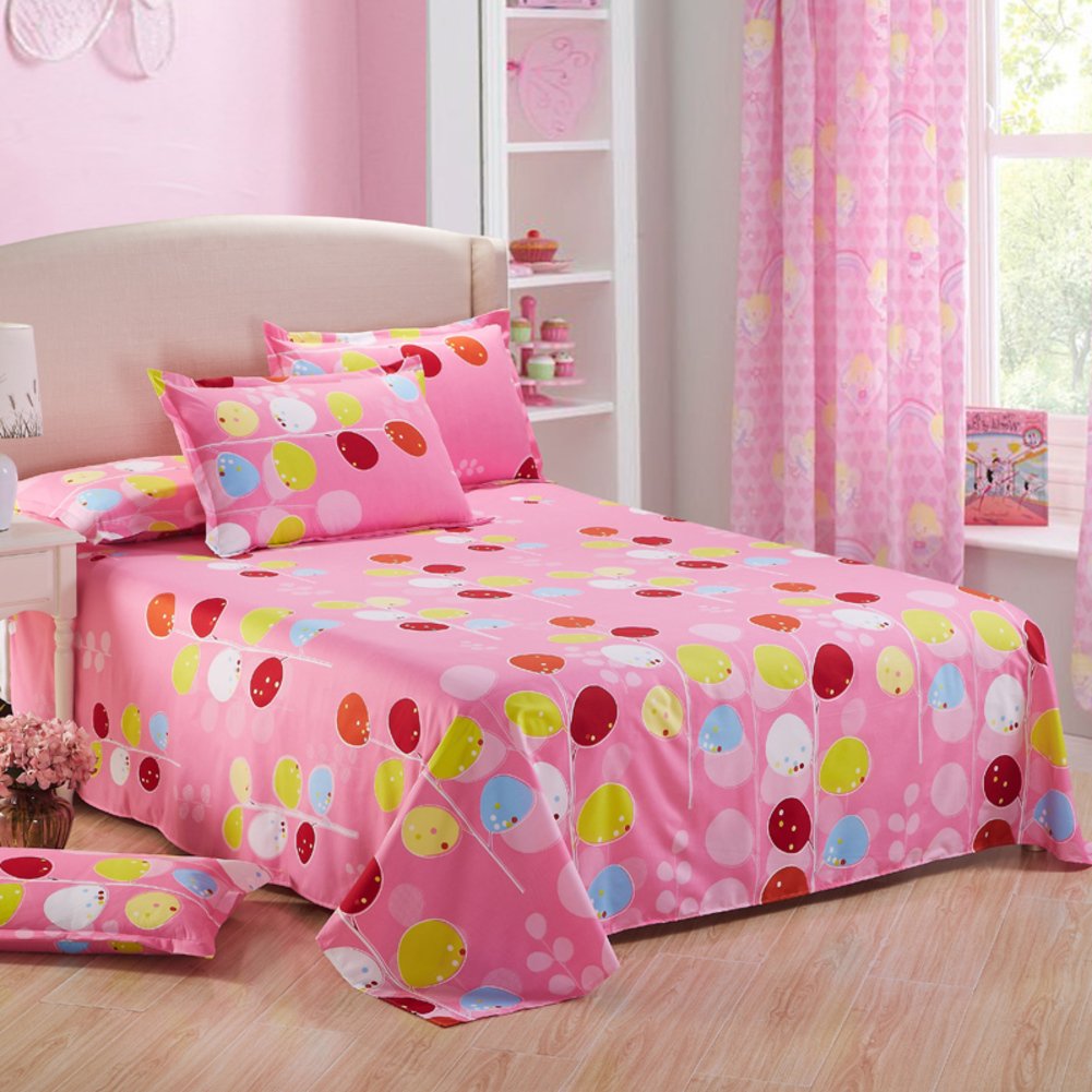 Drap plat motif cartoon 180x230cm pour lit double ou simple
