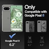 Vista 2 de JETech Funda magnética para Google Pixel 8 de 6.2 pulgadas 2023, compatible con MagSafe, translúcida mate trasera a prueba de golpes (Hazel)