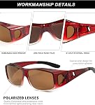 Lunettes de soleil KALIYADI Wrap Around Fit-Over : lunettes de soleil polarisées pour hommes et femmes avec protection UV pour conduire