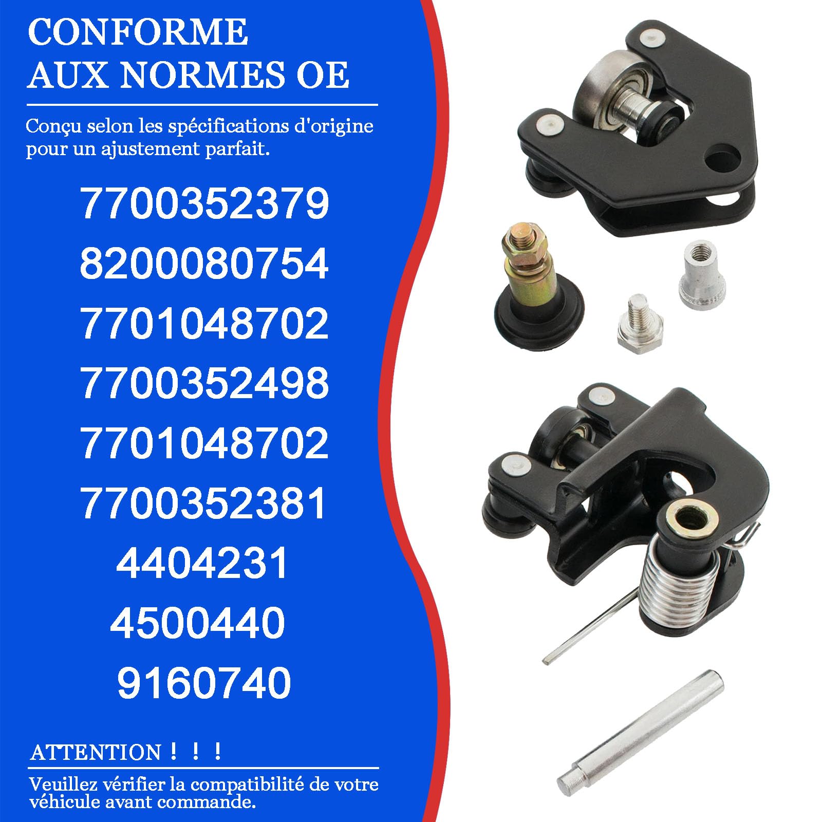 3 Roulettes Porte Latérale Coulissante (Haut, Milieu, Bas) Kit 7700352379 8200080754 7700352498 820080743 Compatible pour Renault Master 2 Opel Movano A Nissan Interstar (1997-2010)