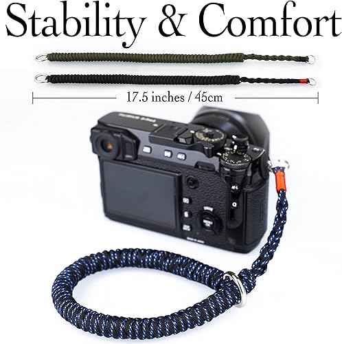 Miniatura 4 de AJART Correa de muñeca para cámara (azul) Correa de mano para cámara Paracord, Azul