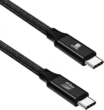 USB C to USB C Cable, 4.0 USB-C Cable 6.6ft, 240W, 8K HD, 40 Gbps | 8K HD Display, 40 Gbps Data Transfer, 240W USB-C Charging Cable for Thunderbolt 3/4, MacBook Pro, iPad, Nylon Braided, Black.