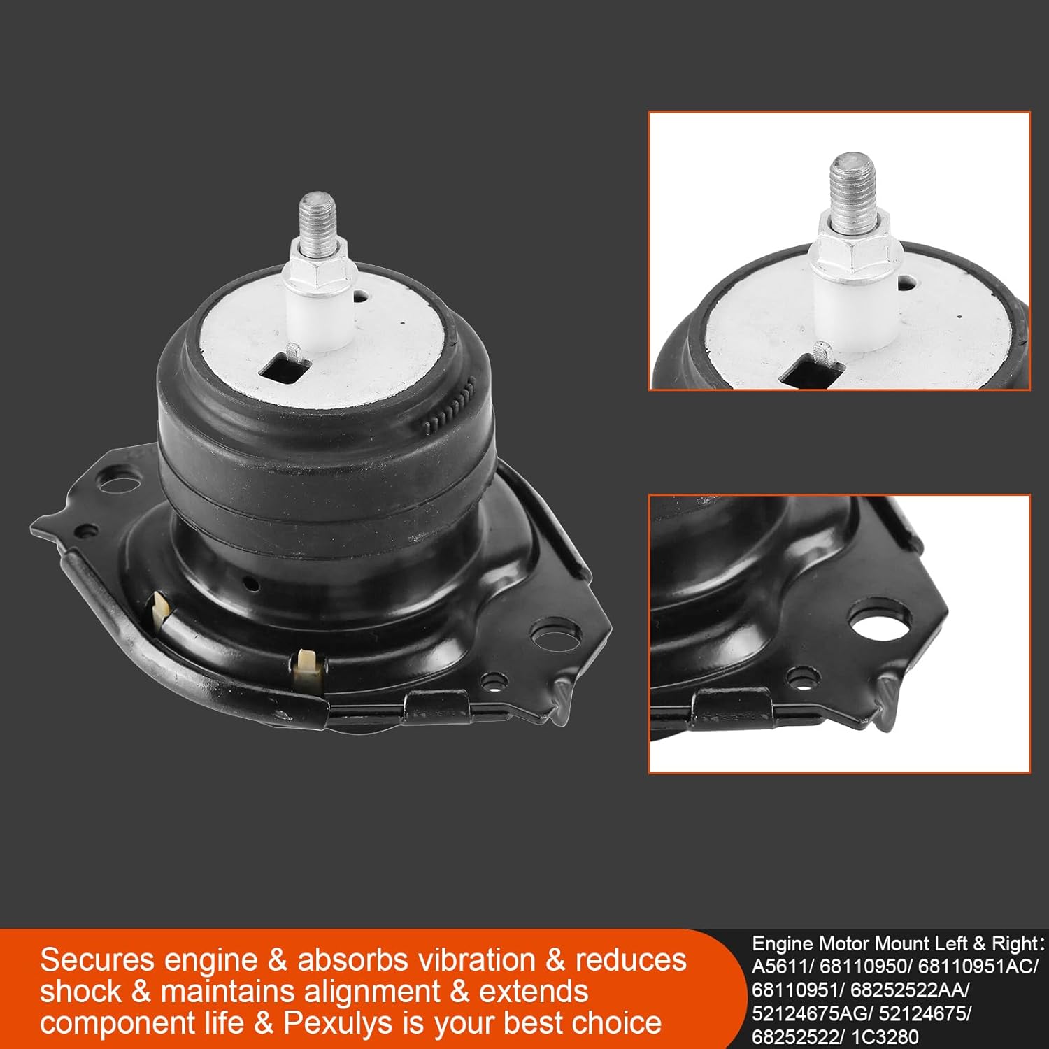 3Pcs Engine Motor Mount & Transmission Mount, for Jeep Grand Cherokee 3.6/5.7/6.4L 2011-2021, for Dodge Durango 2013-2021 3.6/5.7L, Replace# A5611 A5611 A5488