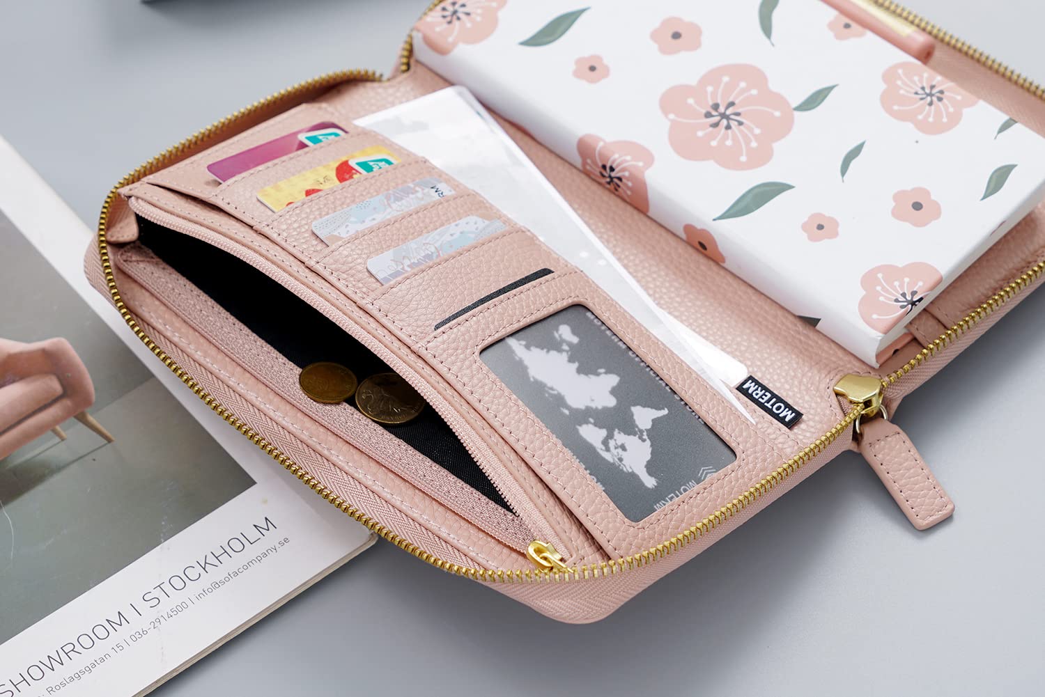 Moterm Zip Leather Cover for Weeks - Fits Hobonichi Weeks and Weeks Mega Notebook Planner (Pebble Dust Rose) - Image 4