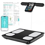 8 Electrode Smart Body Fat Scale with BMI, Body Fat, Muscle Mass, 28 Body Composition Metrics, Rechargeable High Precision Scale with Color VA Display for Home & Fitness