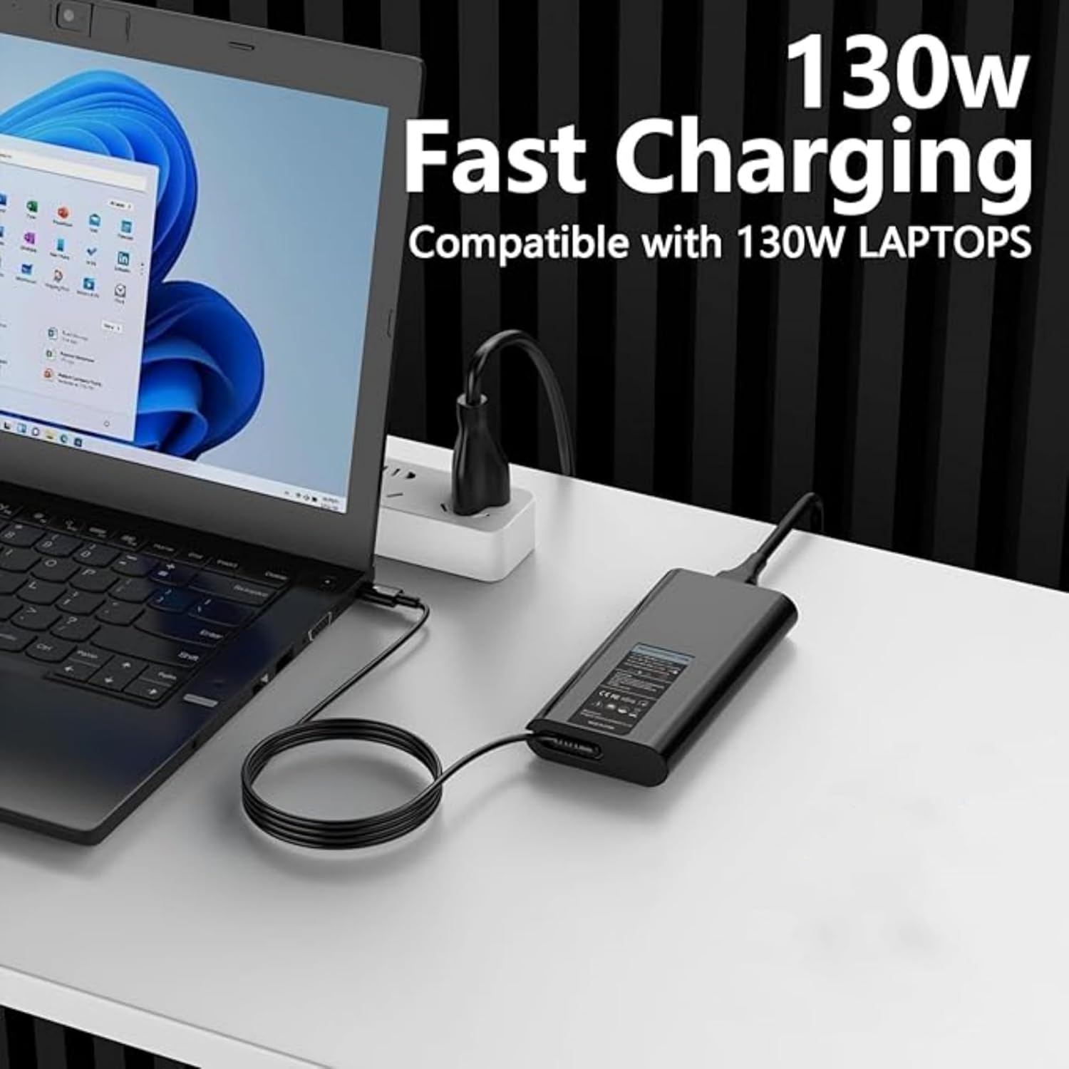 130W USB C Charger Compatible with Dell XPS 15 9500 9510 9575 17 9700 9710 9720 Precision 5530 5550 5560 5570 5750 DA130PM170 HA130PM170 Laptop Type C Power Supply Cord
