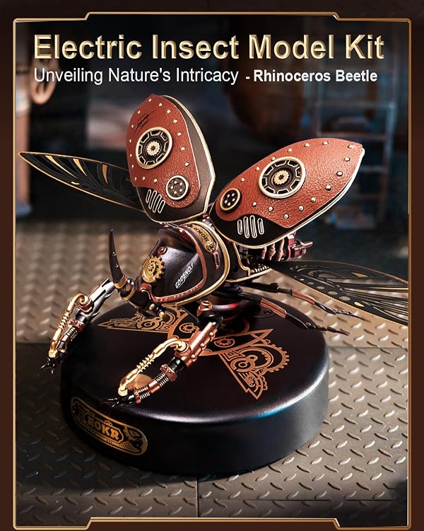 ROKR 3D Puzzles for Adults Electric Insect Metal Model Building Kit Desk Toys Hobby Kit for Adults Gift for Teens (Rhinoceros Beetle) by ROKR - Image 2