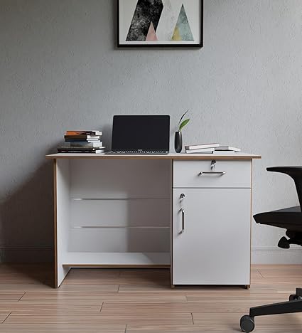 COUCH CULTURE Fusion Engineered Wood Study & Computer Table and Office Desk - Forsty White | Multi-Purpose Study Table | Computer Table for Students | Office Table | 1 Year Warranty