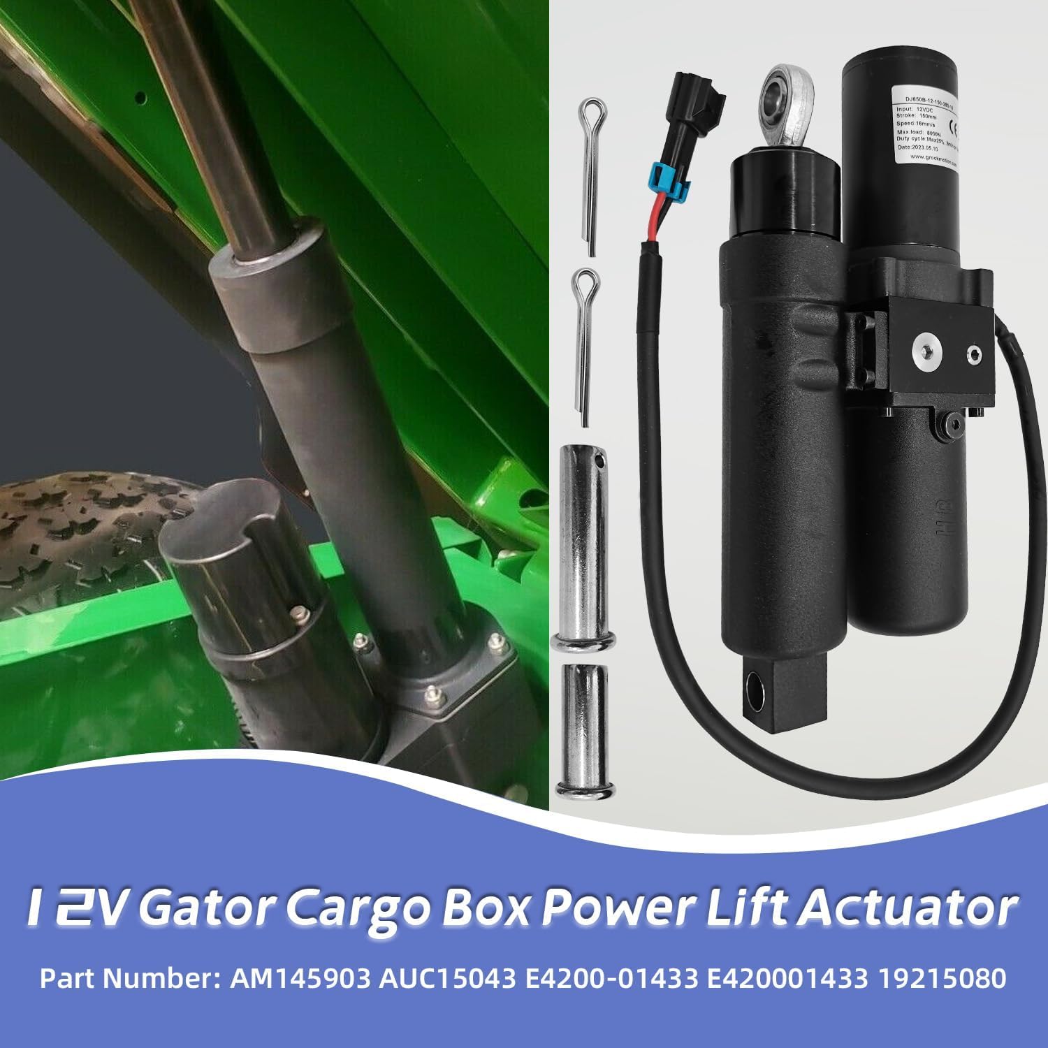 AM145903 AUC15043 12V Gator Cargo Box Power Lift Actuator Compatible with John Deere 4X4 4X2 HPX615E HPX815E XUV 625I 825I 855D 825M 835E 835M 836R 855E 855M 865E 865M 865R